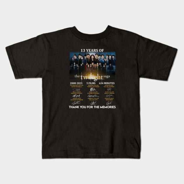 13 Years Of The Twilight Saga Signature 2 Kids T-Shirt by Stephensb Dominikn